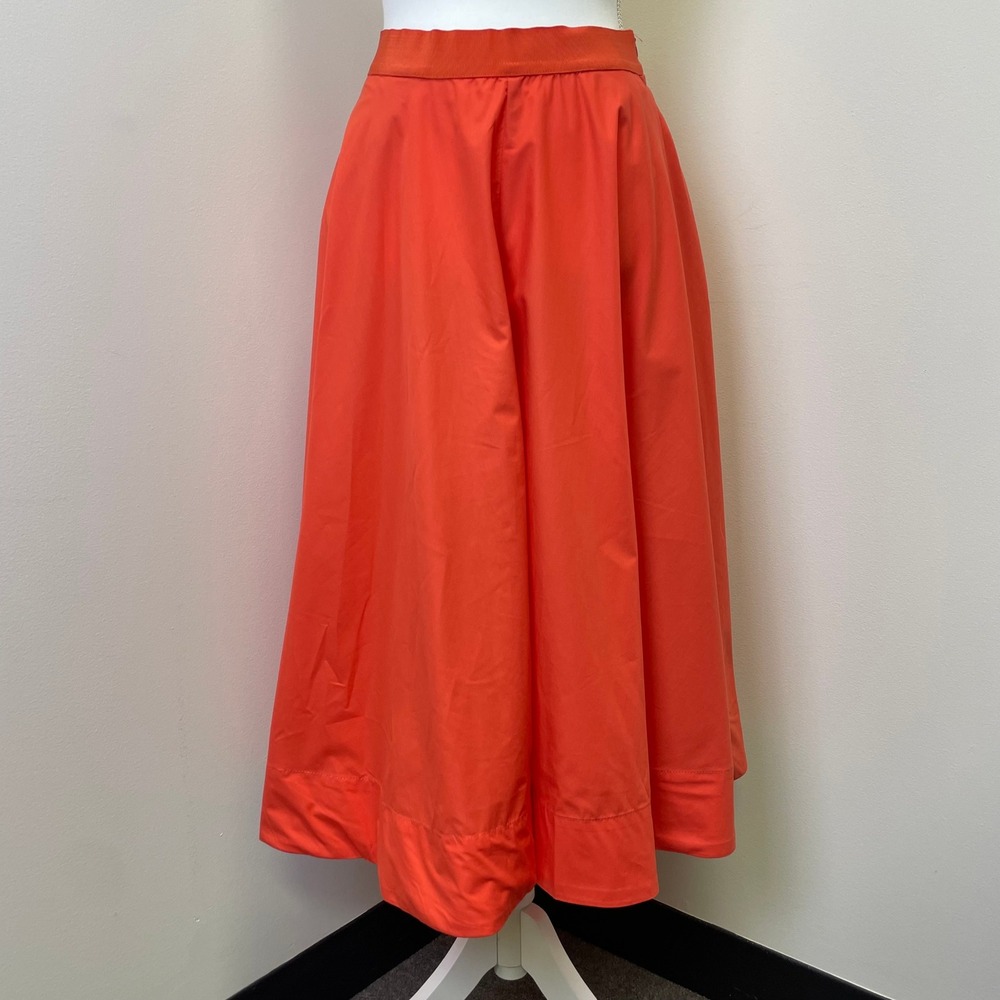 NEW Q2 Collette Cropped Culotte Pants Orange Wide Leg Skirt Trousers Small